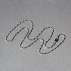14k White Gold Diamond-Cut Alternating Bead Chain (1.30 mm)