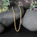 14k Yellow Gold Solid Diamond Cut Rope Chain (3.00 mm)