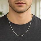 14k White Gold Solid Diamond Cut Rope Chain (1.60 mm)