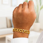 14k Yellow Gold Solid Curb Bracelet (10.00 mm)