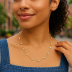 14k Yellow Gold CZ By the Yard Long Links