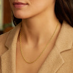 14k Yellow Gold Pendant Chain with Textured Links (2.50 mm)