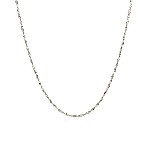 10k White Gold Singapore Chain  (1.10 mm)