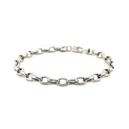14k White Gold Oval Rolo Bracelet  (4.60 mm)