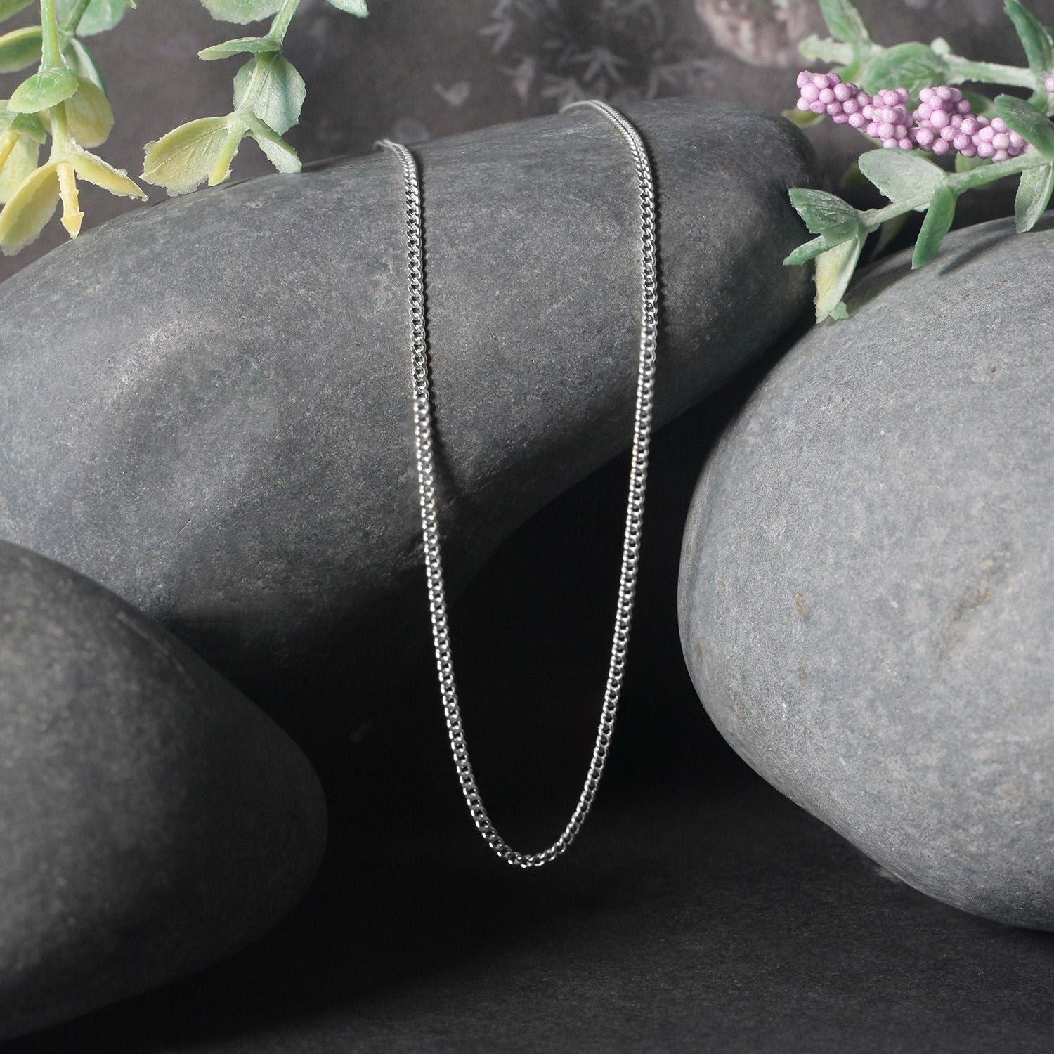 14k White Gold Gourmette Chain (1.40 mm)