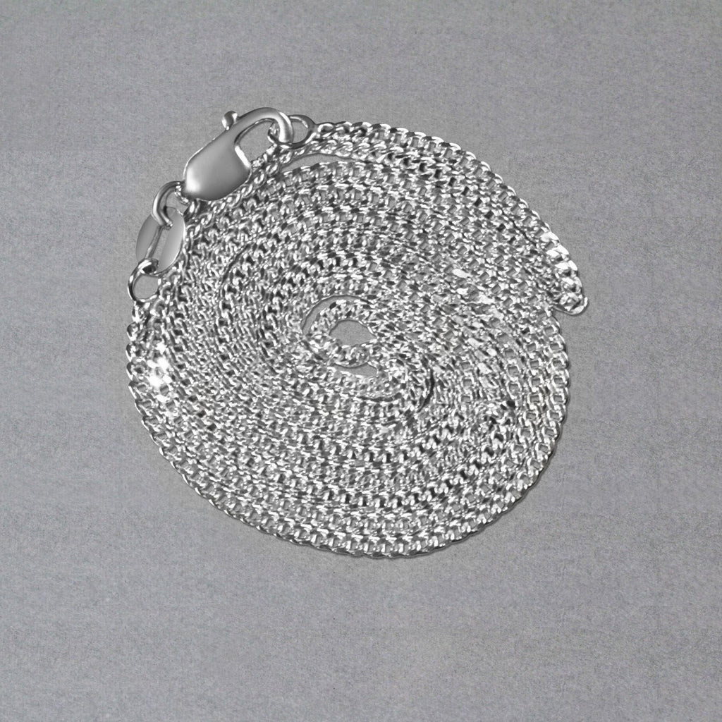 14k White Gold Gourmette Chain (1.40 mm)
