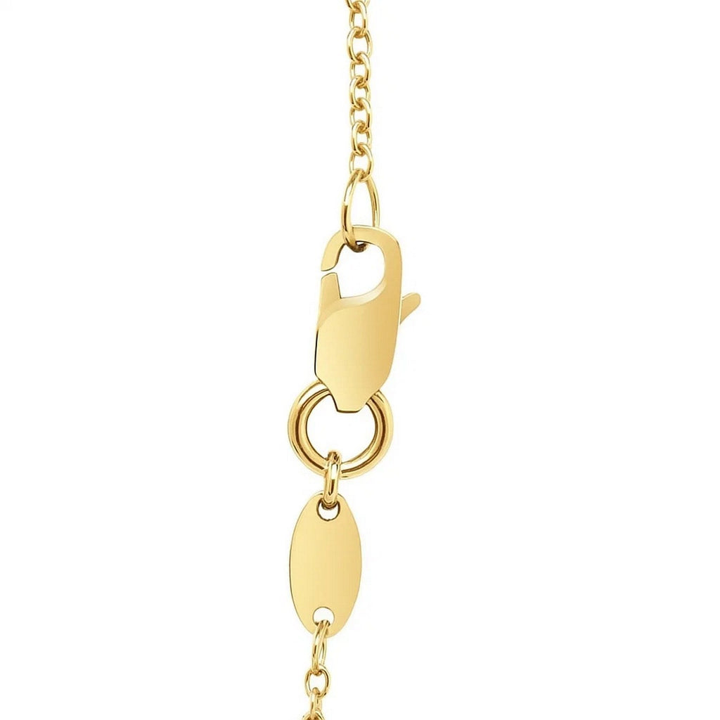 14k Yellow Gold Smooth Flat Horizontal Bar Style Necklace