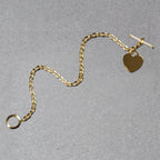 Toggle Bracelet with Heart Charm in 14k Yellow Gold (4.80 mm)
