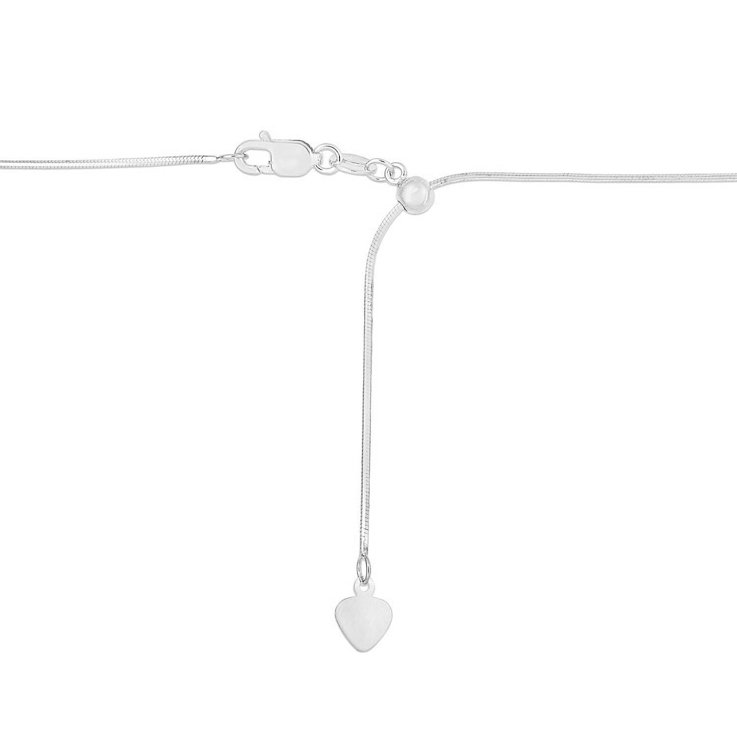 14k White Gold Adjustable Snake Chain (0.80 mm)