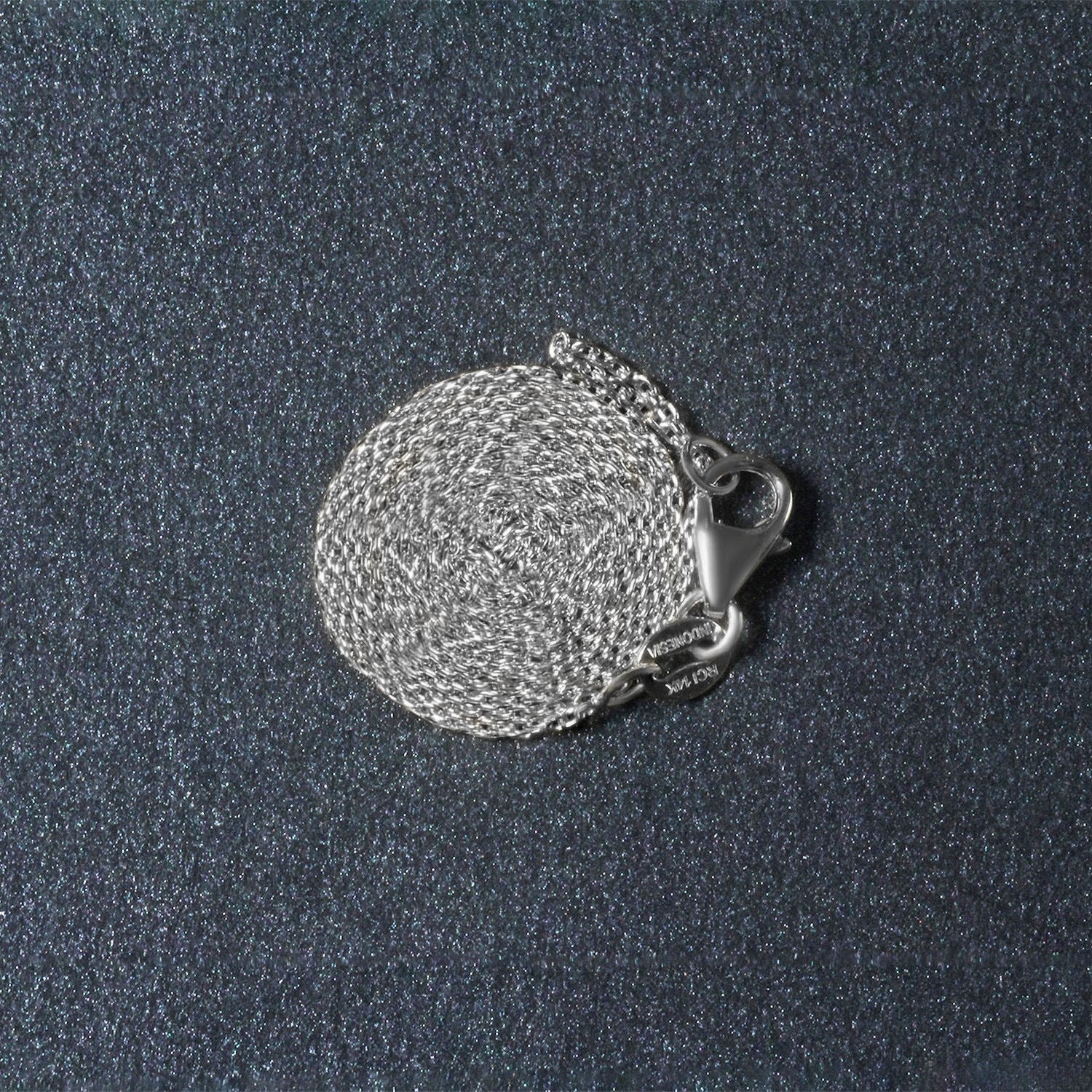 14k White Gold Oval Cable Link Chain (0.97 mm)