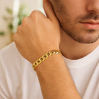 14k Yellow Gold Solid Curb Bracelet (7.00 mm)