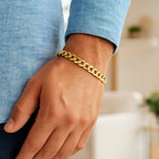 14k Yellow Gold Solid Curb Bracelet (7.00 mm)