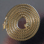 4.0mm 14k Yellow Gold Classic Solid Miami Cuban Chain