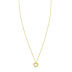 14K Yellow Gold Petite Diamond Heart Necklace