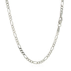 14k White Gold Solid Figaro Chain (2.60 mm)