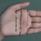 14k White Gold Solid Figaro Chain (2.60 mm)