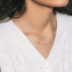 Diamond Cut Bead Links Pendant Chain in Two Tone Gold (3.50 mm)