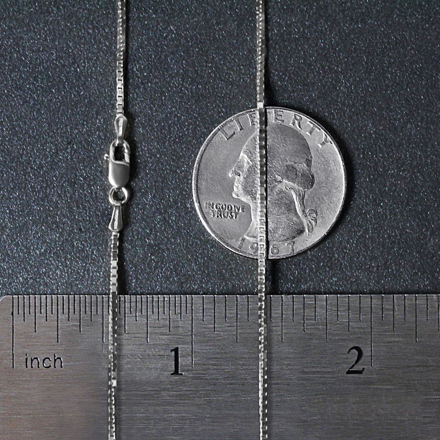 14k White Gold Classic Box Chain (1.10 mm)