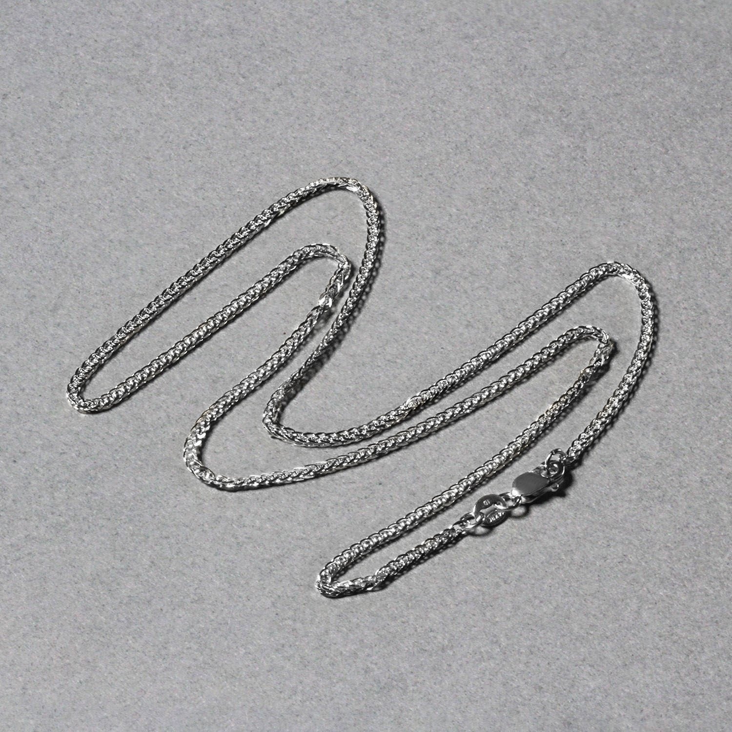 14k White Gold Square Wheat Chain (1.80 mm)