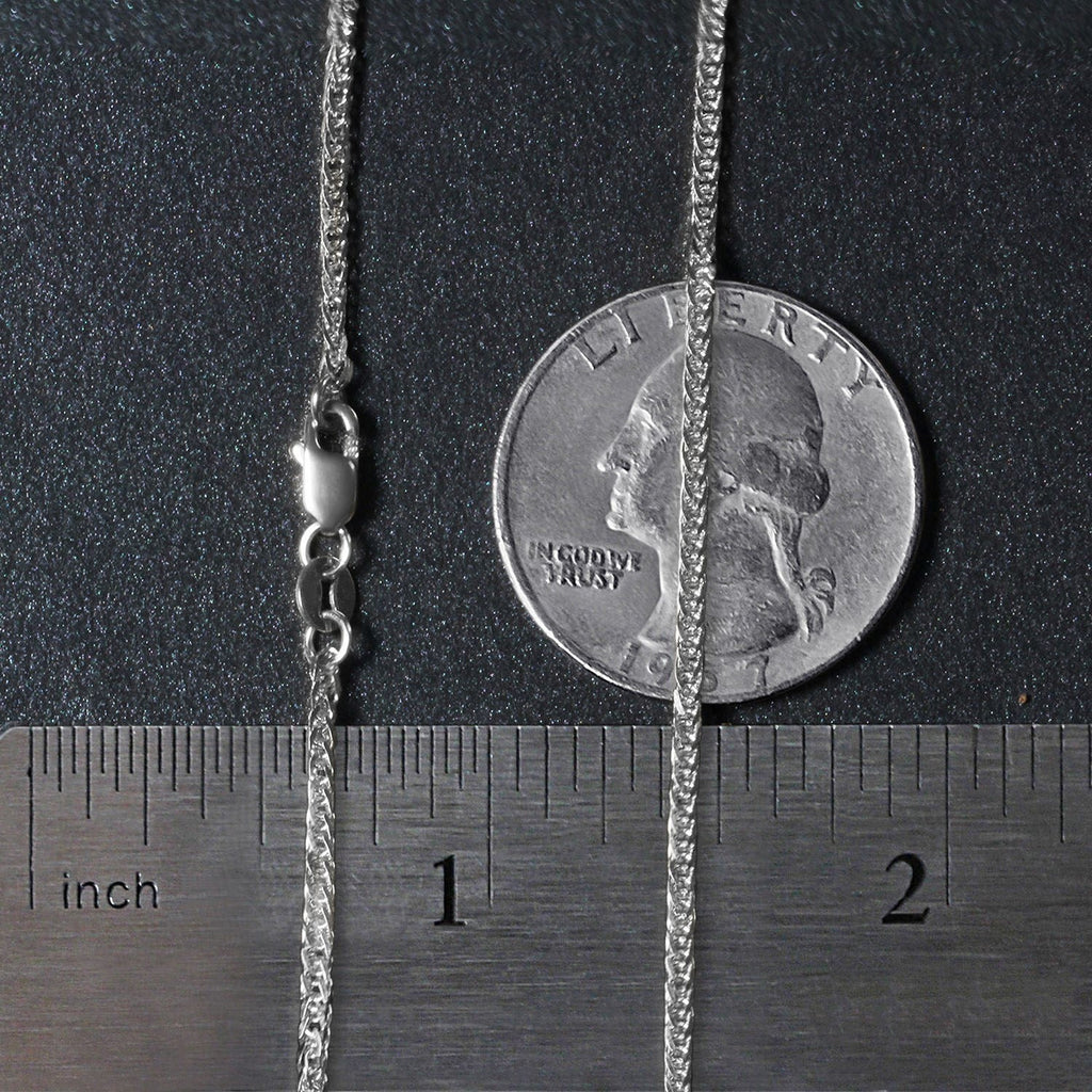 14k White Gold Square Wheat Chain (1.80 mm)