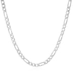 14k White Gold Solid Figaro Chain (3.80 mm)