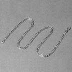14k White Gold Solid Figaro Chain (3.80 mm)