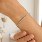 14k White Gold Solid Diamond Cut Rope Bracelet (2.00 mm)