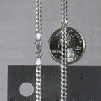 14k White Gold Solid Curb Chain (3.60 mm)