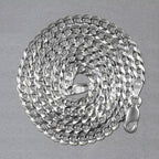 14k White Gold Solid Curb Chain (3.60 mm)