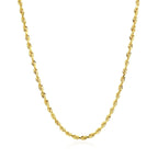 14k Yellow Gold Solid Diamond Cut Rope Chain (2.50 mm)