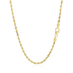 14k Yellow Gold Solid Diamond Cut Rope Chain (2.50 mm)