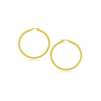 14k Yellow Gold Polished Hoop Earrings (3x20mm)