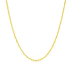 14k Yellow Gold Diamond-Cut Alternating Bead Chain (1.10 mm)