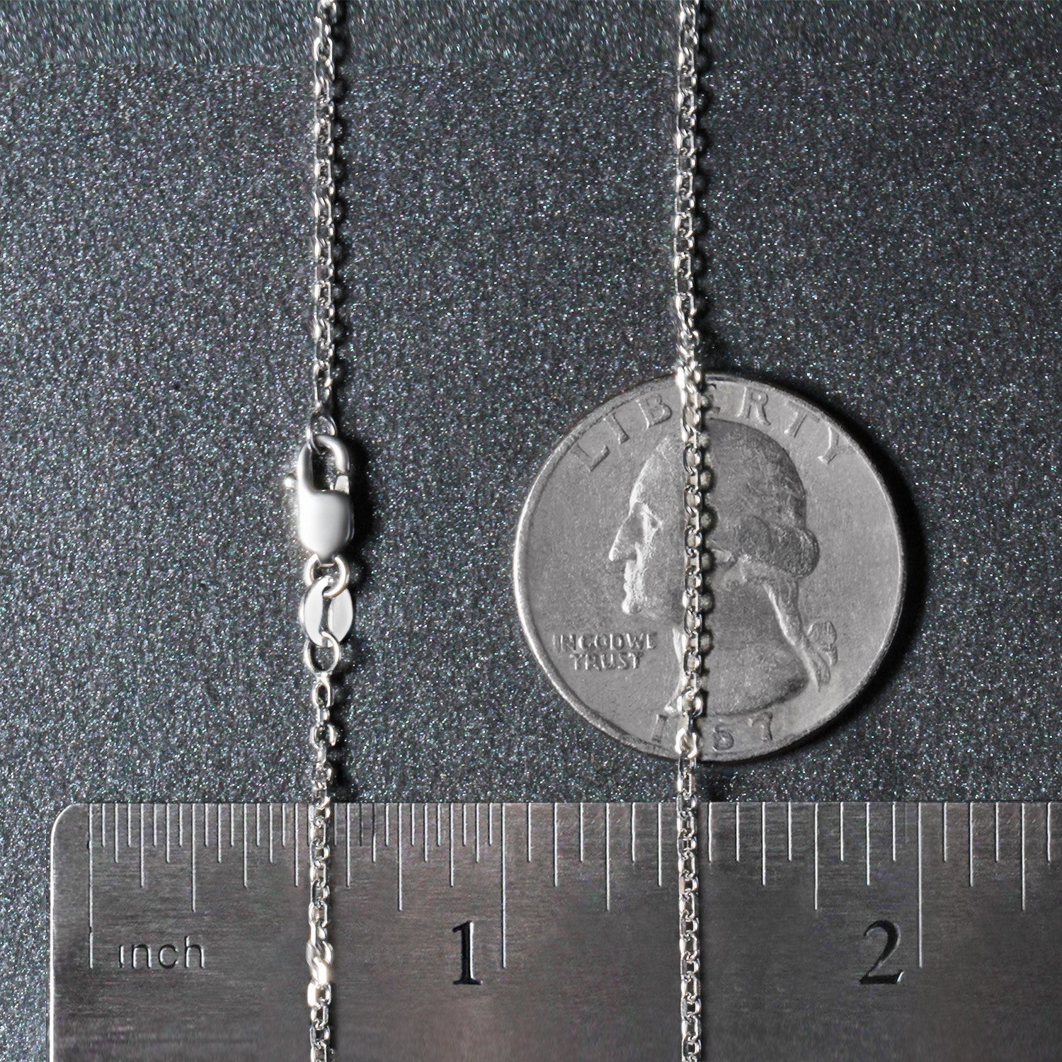 14k White Gold Diamond Cut Cable Link Chain (1.5 mm)