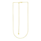 14k Yellow Gold Adjustable Wheat Chain (1.00 mm)
