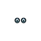 14k Yellow Gold Cultured Black Pearl Stud Earrings (6mm)