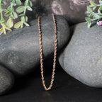 14k Rose Gold Solid Diamond Cut Rope Chain (4.00 mm)