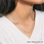 14k Yellow Gold Diamond Cut Cable Link Chain (1.10 mm)