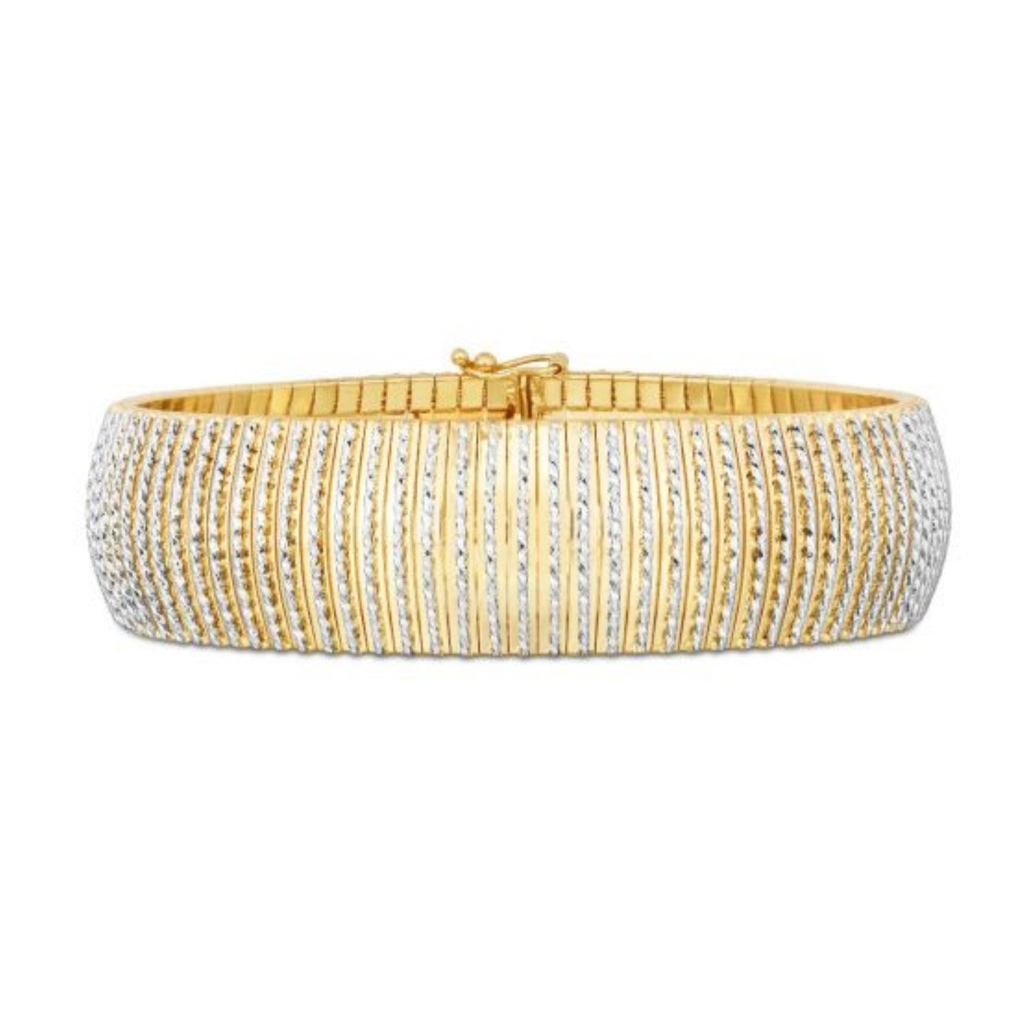 14k Yellow Gold Bold Diamante Flex Bracelet (17.10 mm)