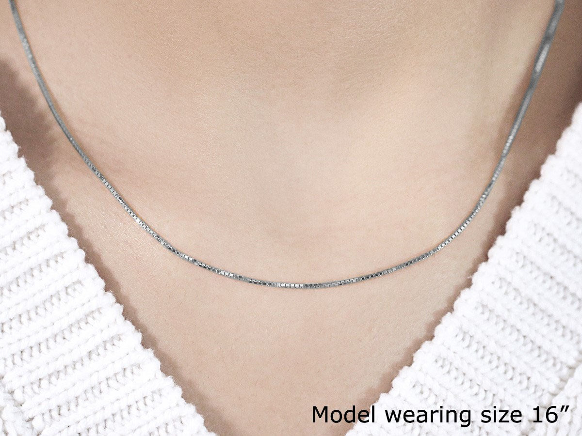 14k White Gold Octagonal Box Chain (1.00 mm)