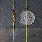 14k Yellow Gold Round Cable Link Chain (1.20 mm)