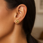 14k Yellow Gold Love Knot with Ridge Texture Earrings