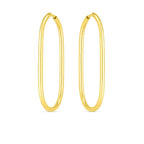 14k Yellow Gold Endless Large Paperclip Hoop Earrings