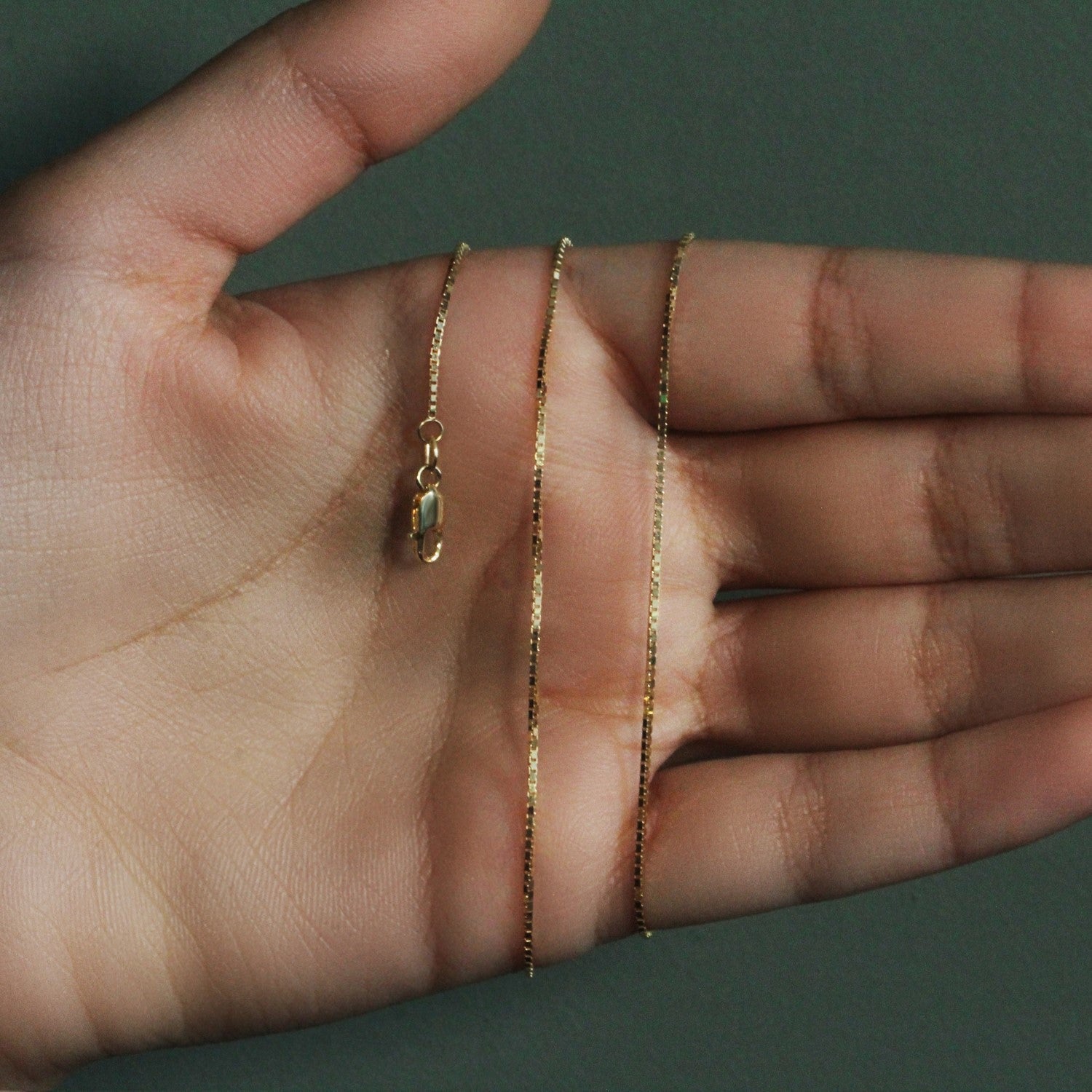 18k Yellow Gold Classic Box Chain (0.85 mm)