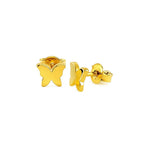 14k Yellow Gold Polished Butterfly Earrings