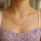 14k Yellow Gold Singapore Chain 0.6mm (0.60 mm)