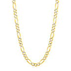 14K Yellow Gold Solid Pave Figaro Chain (5.90 mm)