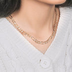 14K Yellow Gold Solid Pave Figaro Chain (5.90 mm)