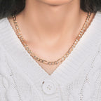 14K Yellow Gold Solid Pave Figaro Chain (5.90 mm)