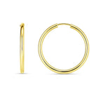 14k Yellow Gold Endless Round Hoop Earrings(2x21mm)